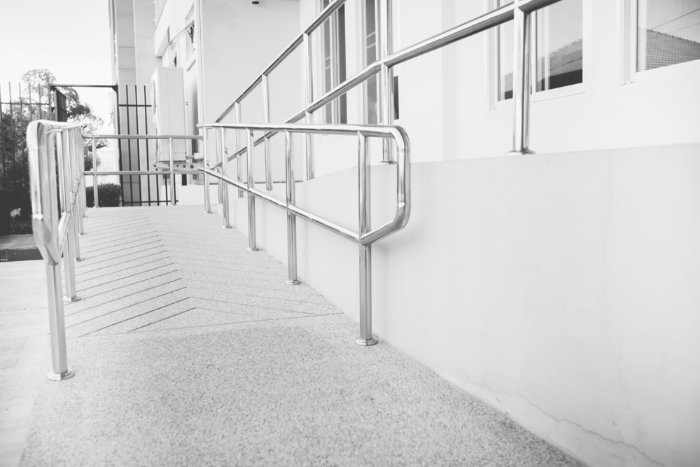 Completed simple concrete ramp used for commercial buildings